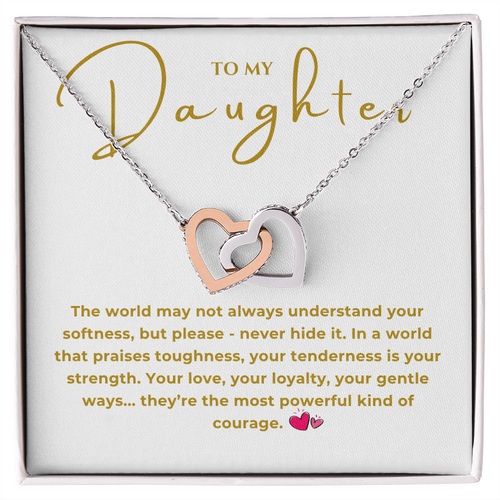 To My Daughter Interlocking Hearts Necklace
