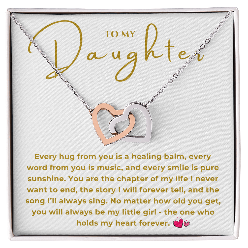To My Daughter Interlocking Hearts Necklace