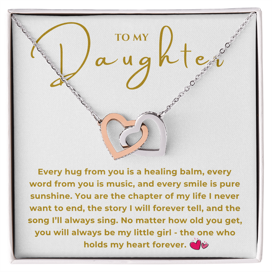 To My Daughter Interlocking Hearts Necklace