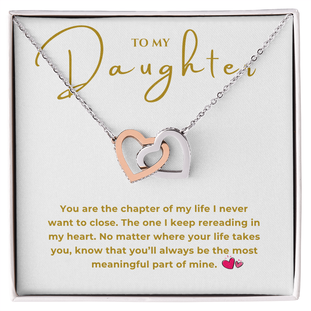 To My Daughter Interlocking Hearts Necklace