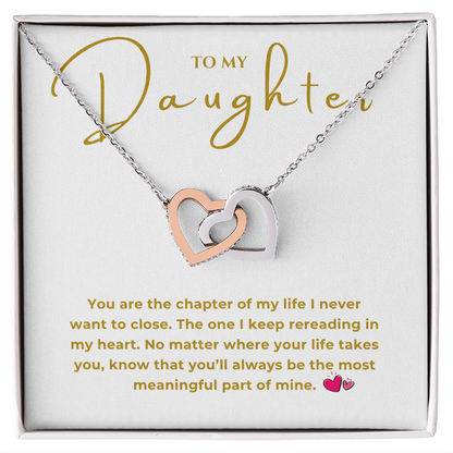 To My Daughter Interlocking Hearts Necklace