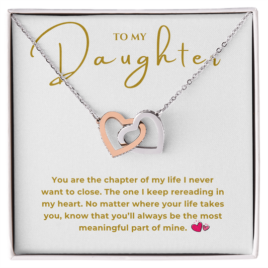 To My Daughter Interlocking Hearts Necklace