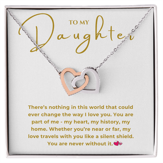 To My Daughter Interlocking Hearts Necklace