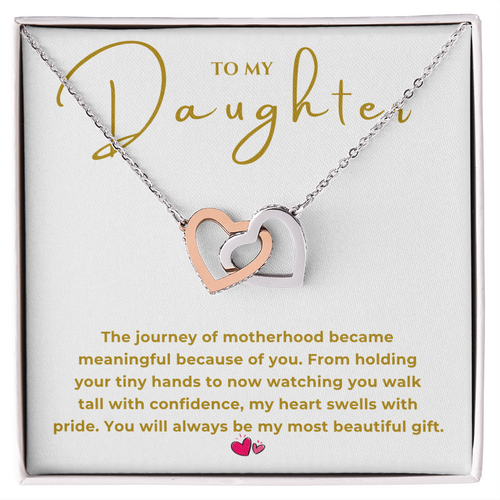 To My Daughter Interlocking Hearts Necklace