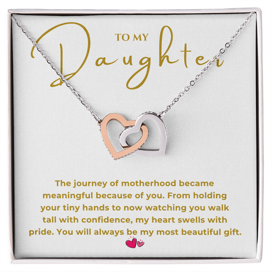To My Daughter Interlocking Hearts Necklace