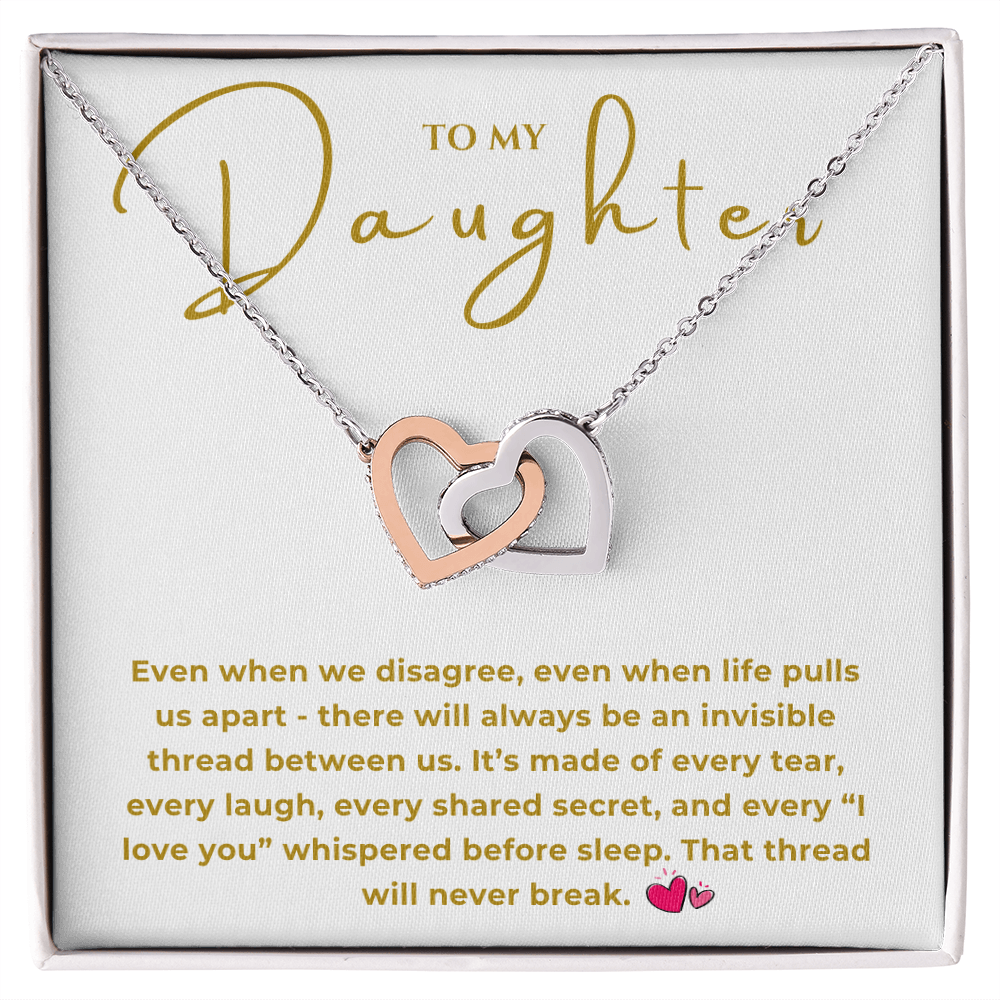 To My Daughter Interlocking Hearts Necklace