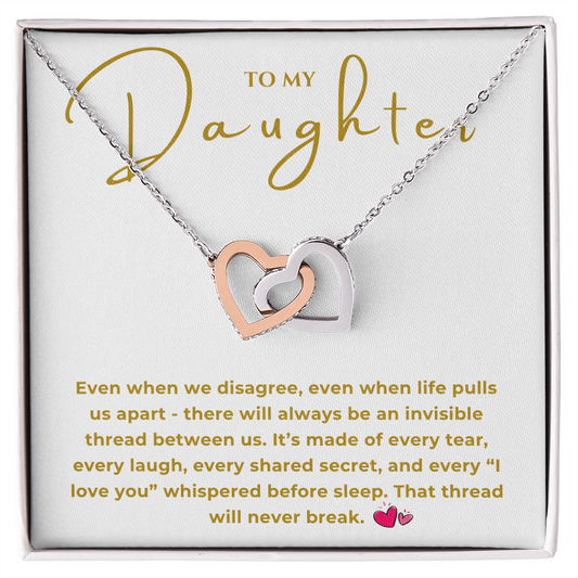 To My Daughter Interlocking Hearts Necklace