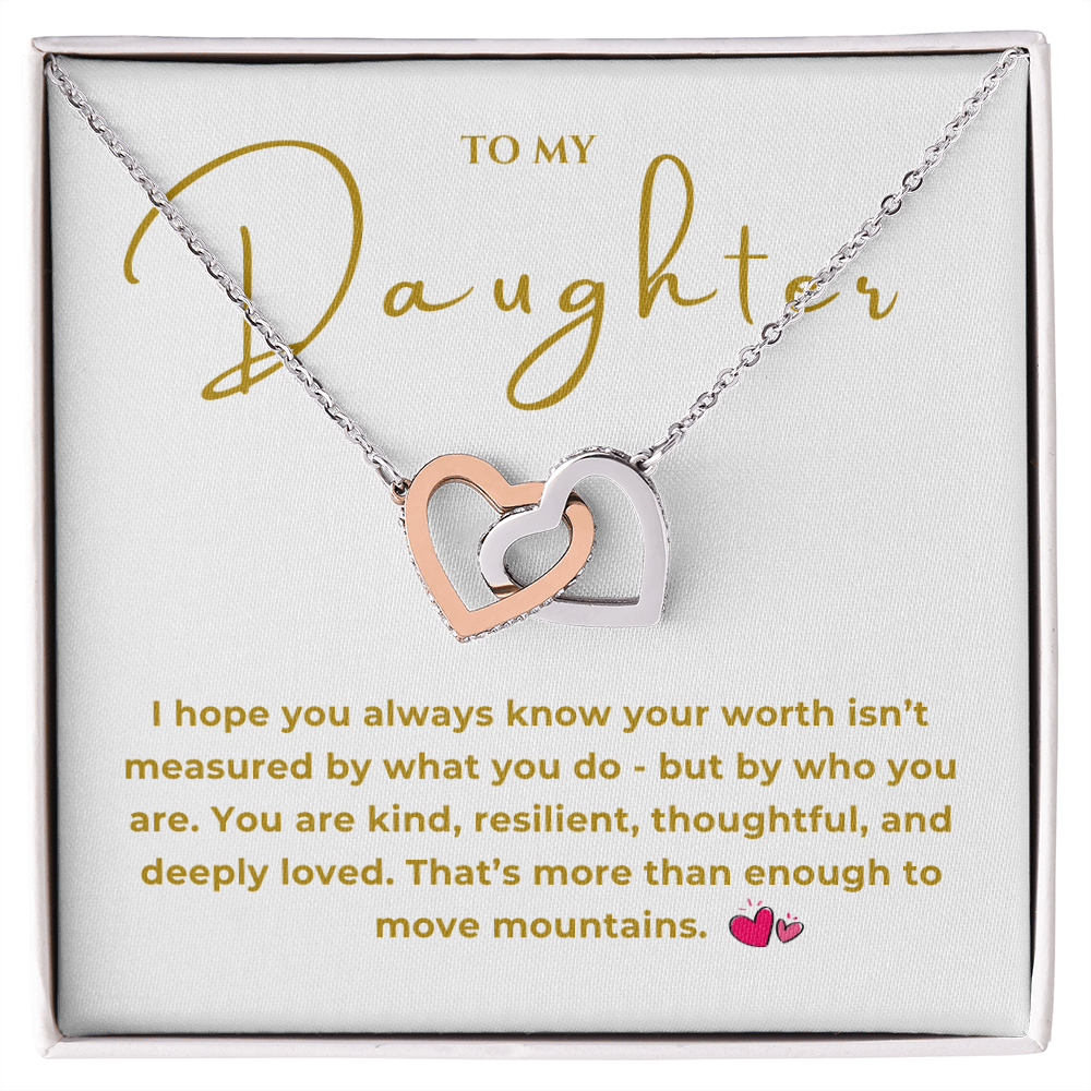 To My Daughter Interlocking Hearts Necklace