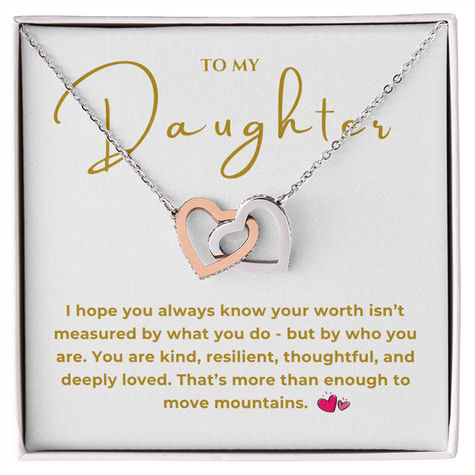 To My Daughter Interlocking Hearts Necklace