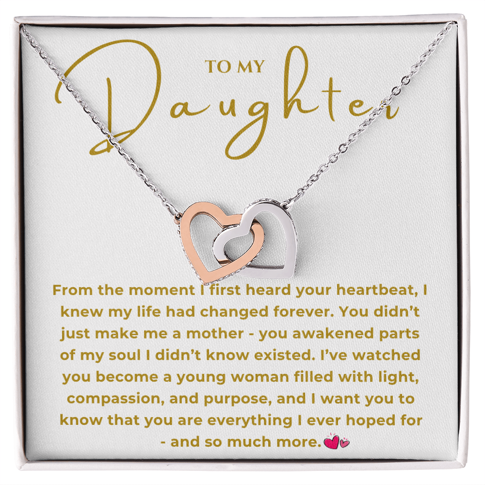 To My Daughter Interlocking Hearts Necklace