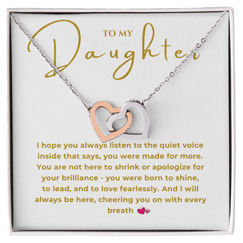 To My Daughter Interlocking Hearts Necklace
