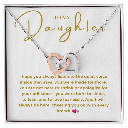 To My Daughter Interlocking Hearts Necklace
