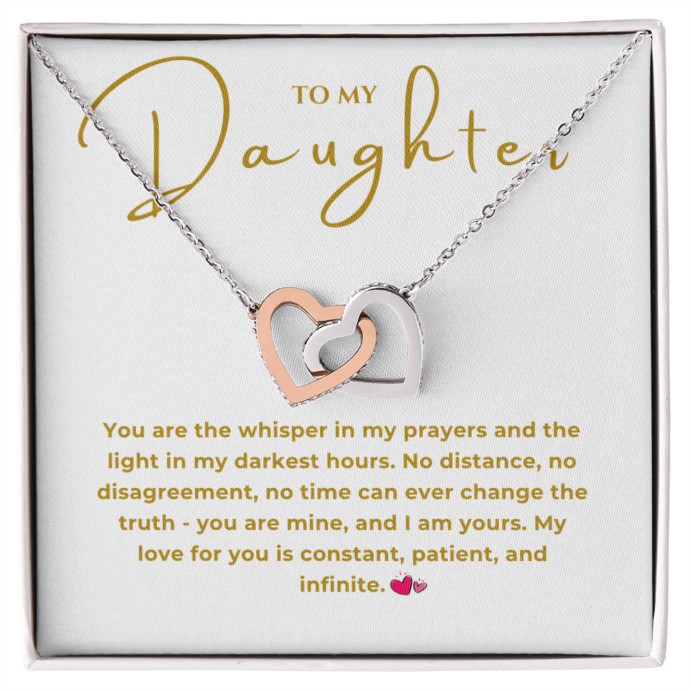 To My Daughter Interlocking Hearts Necklace