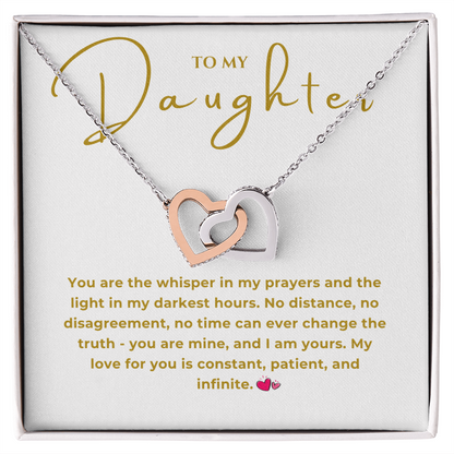 To My Daughter Interlocking Hearts Necklace