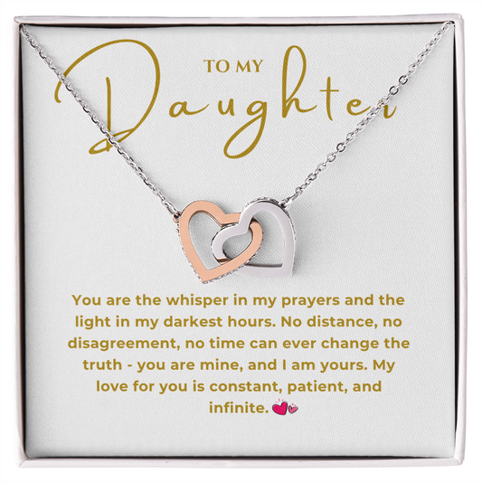To My Daughter Interlocking Hearts Necklace