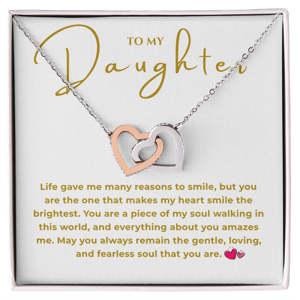 To My Daughter Interlocking Hearts Necklace