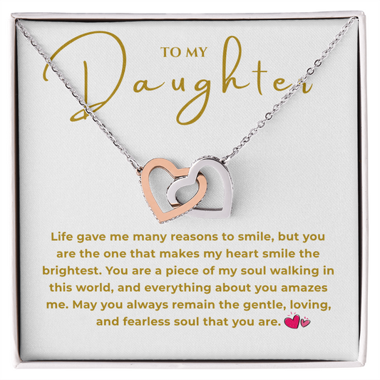 To My Daughter Interlocking Hearts Necklace