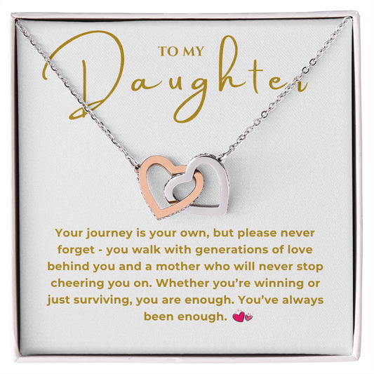 To My Daughter Interlocking Hearts Necklace