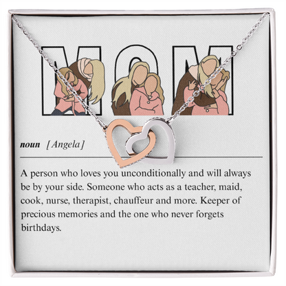 Personalized Mom Interlocking Hearts Necklace