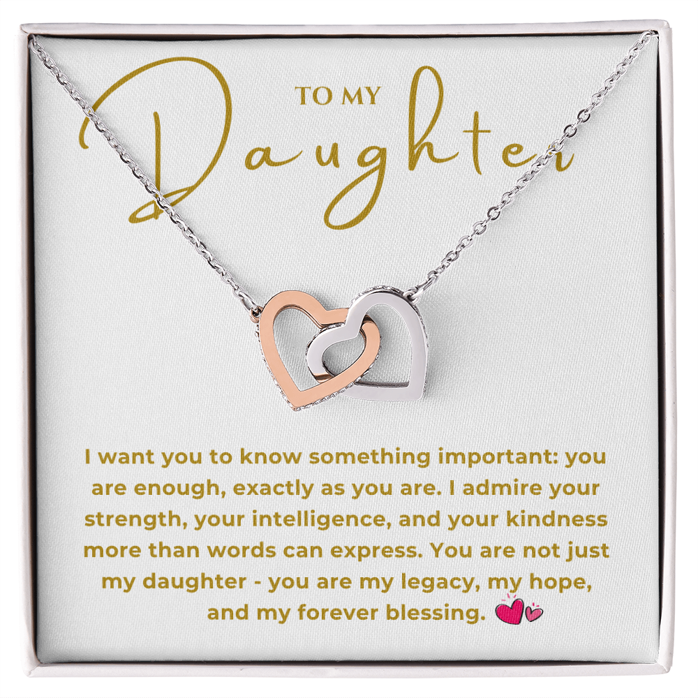 To My Daughter Interlocking Hearts Necklace