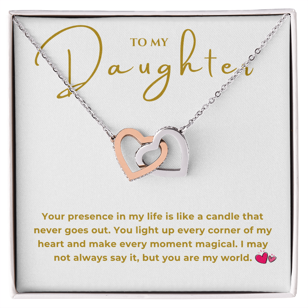 To My Daughter Interlocking Hearts Necklace