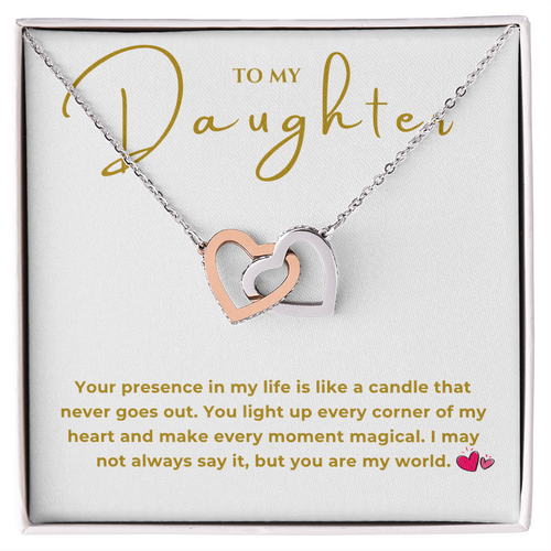 To My Daughter Interlocking Hearts Necklace