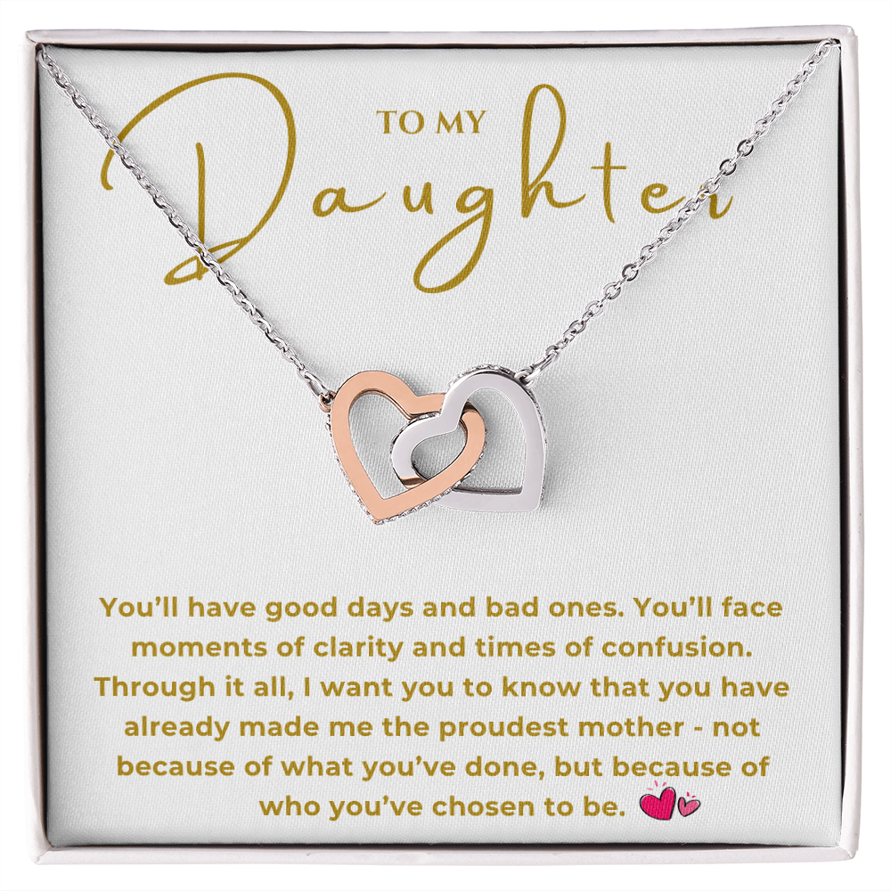 To My Daughter Interlocking Hearts Necklace
