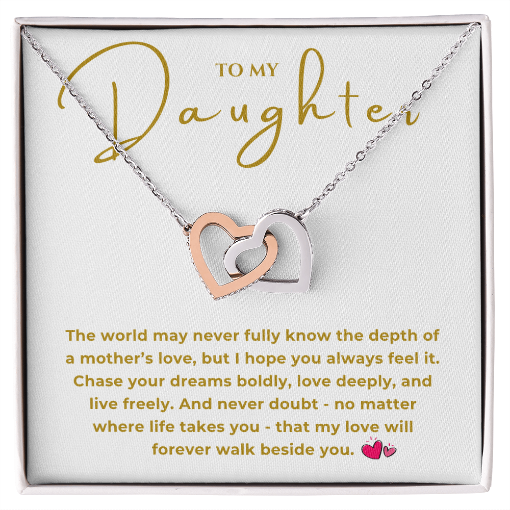 To My Daughter Interlocking Hearts Necklace