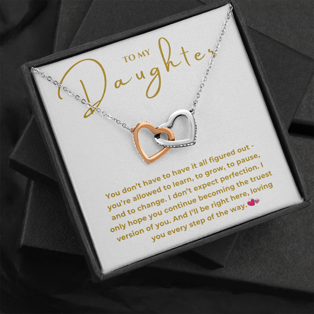 To My Daughter Interlocking Hearts Necklace