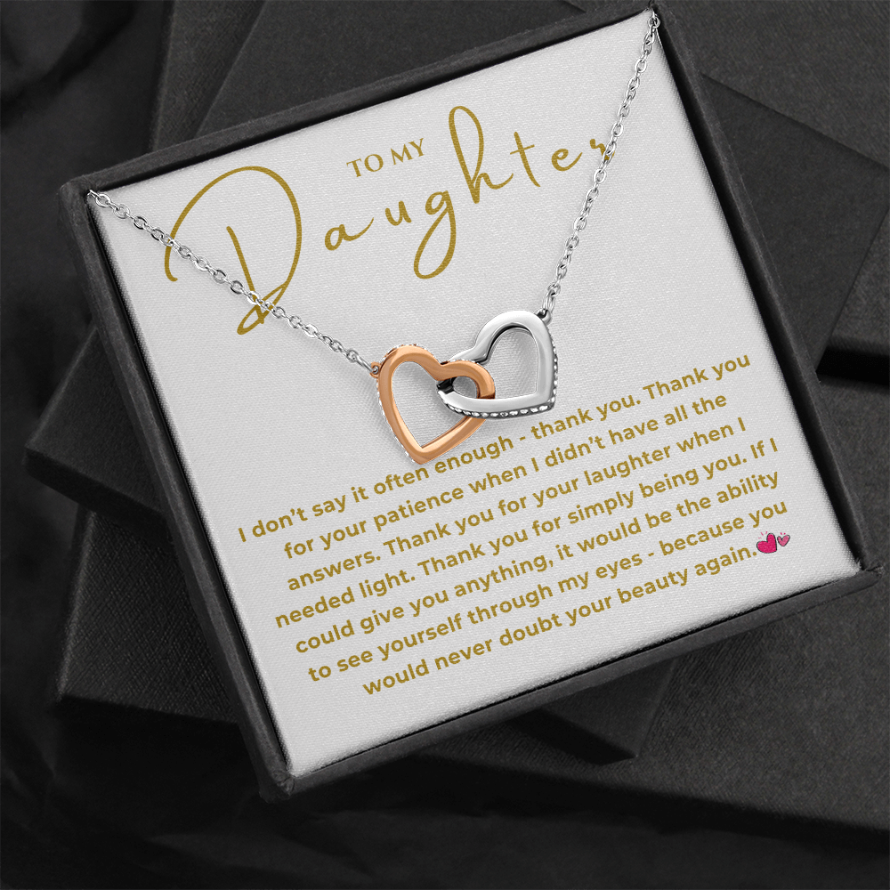 To My Daughter Interlocking Hearts Necklace