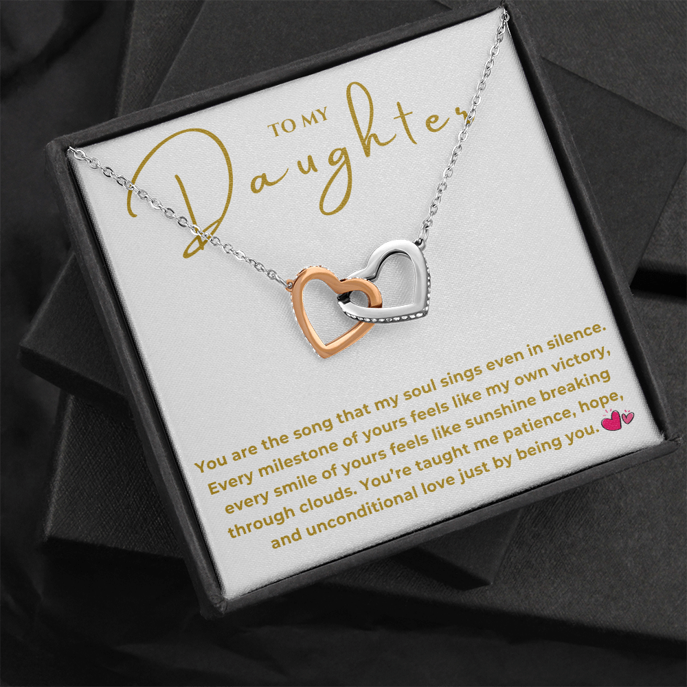 To My Daughter Interlocking Hearts Necklace