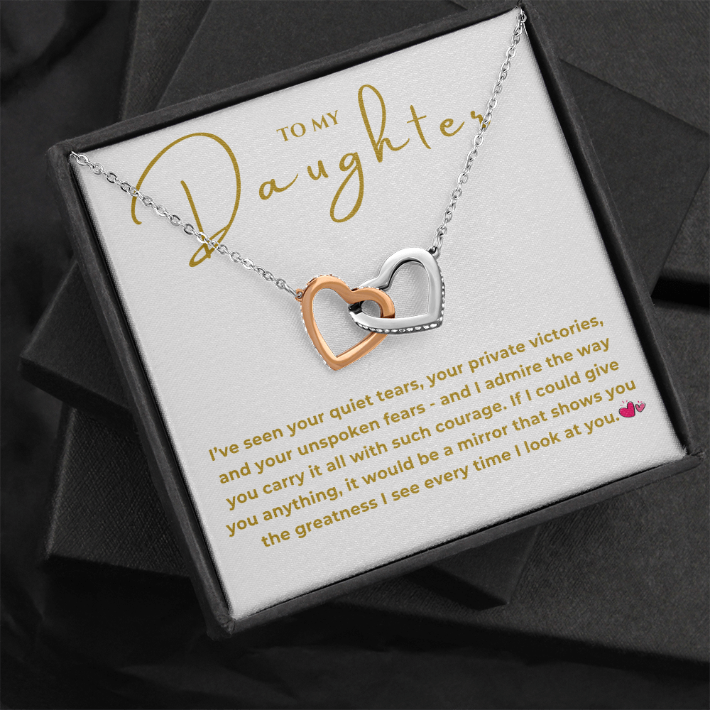 To My Daughter Interlocking Hearts Necklace