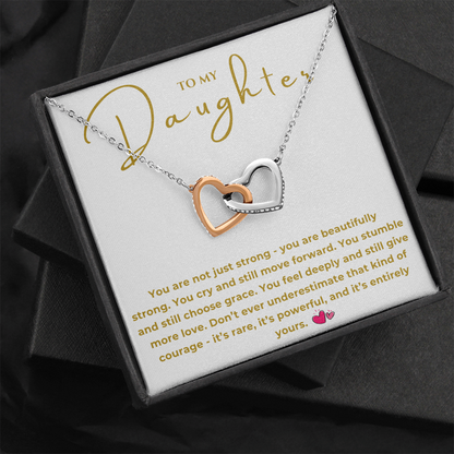 To My Daughter Interlocking Hearts Necklace