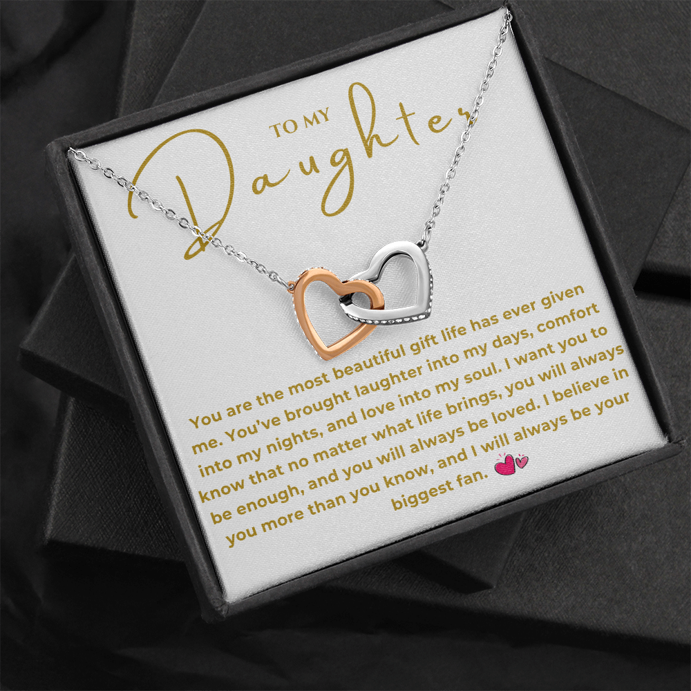 To My Daughter Interlocking Hearts Necklace