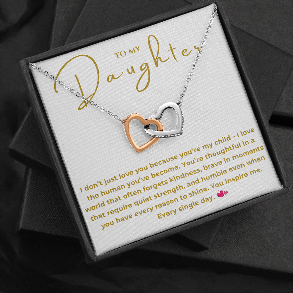 To My Daughter Interlocking Hearts Necklace