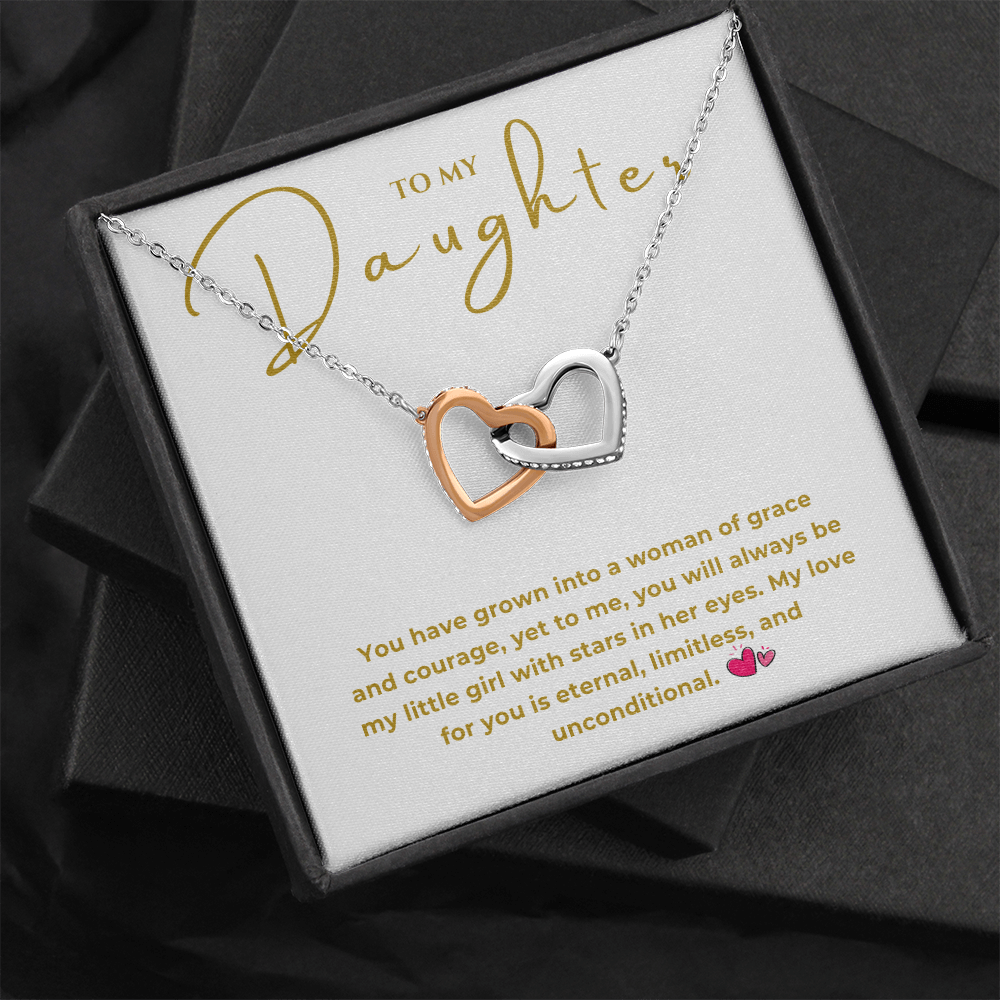To My Daughter Interlocking Hearts Necklace