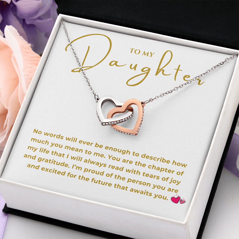 To My Daughter Interlocking Hearts Necklace