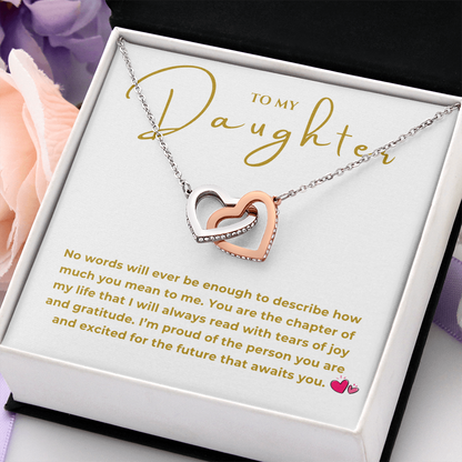 To My Daughter Interlocking Hearts Necklace