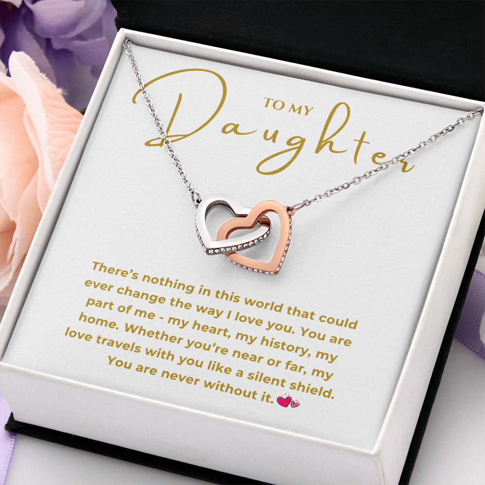 To My Daughter Interlocking Hearts Necklace