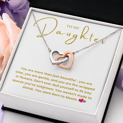 To My Daughter Interlocking Hearts Necklace