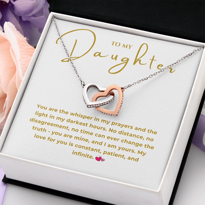 To My Daughter Interlocking Hearts Necklace