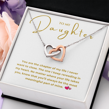 To My Daughter Interlocking Hearts Necklace