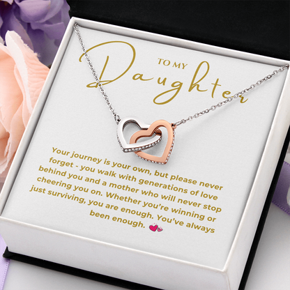 To My Daughter Interlocking Hearts Necklace