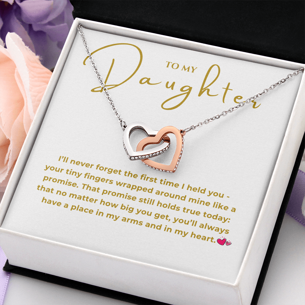To My Daughter Interlocking Hearts Necklace
