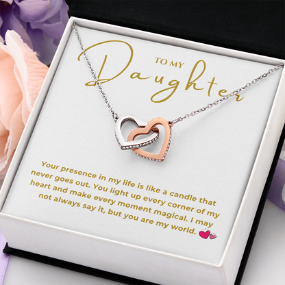 To My Daughter Interlocking Hearts Necklace