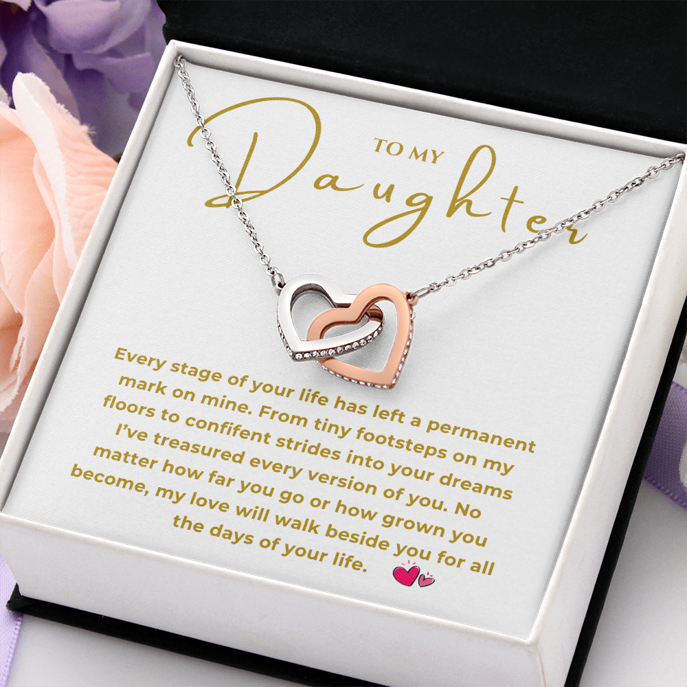 To My Daughter Interlocking Hearts Necklace