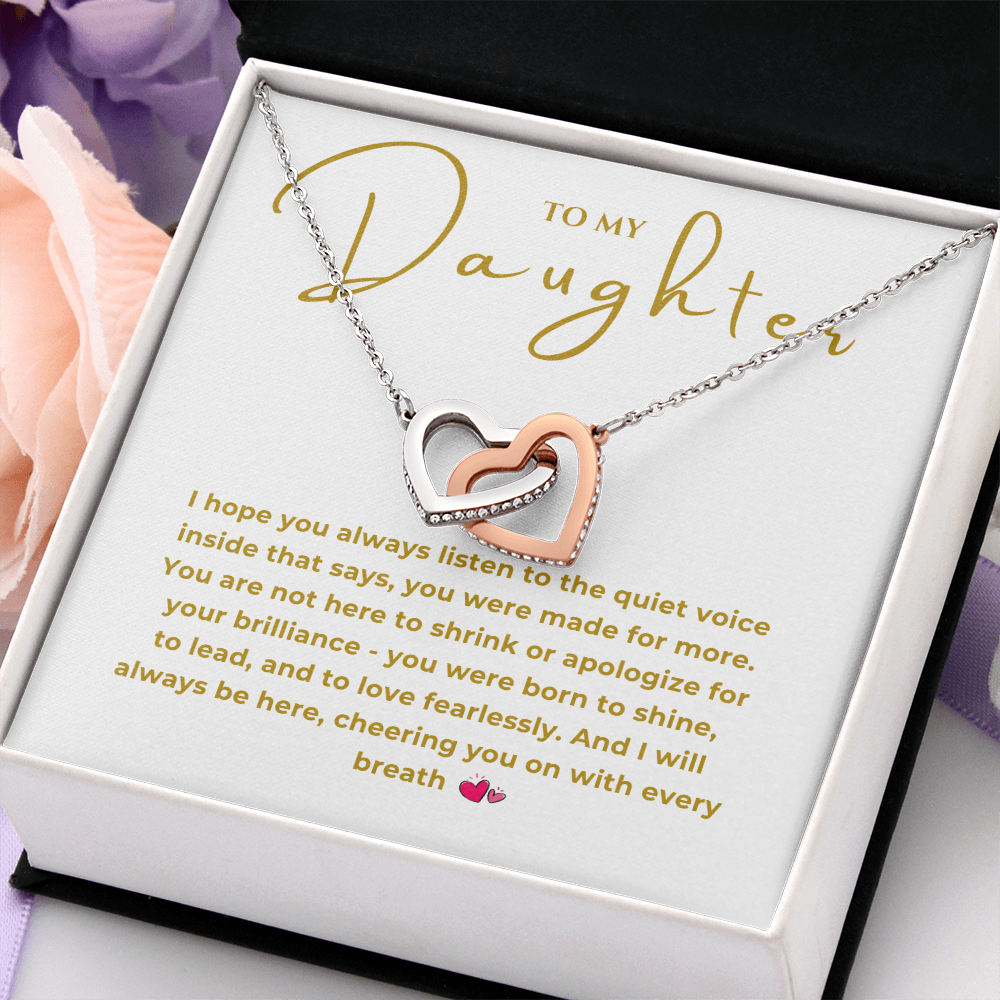 To My Daughter Interlocking Hearts Necklace