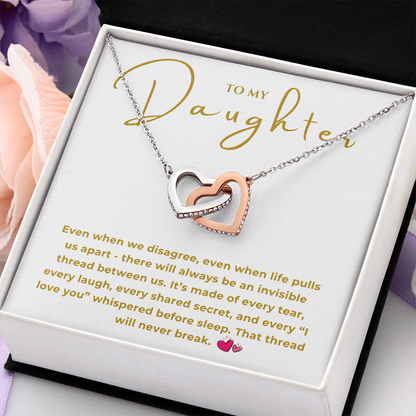 To My Daughter Interlocking Hearts Necklace