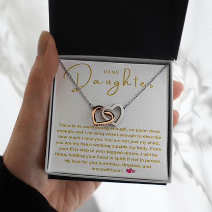 To My Daughter Interlocking Hearts Necklace