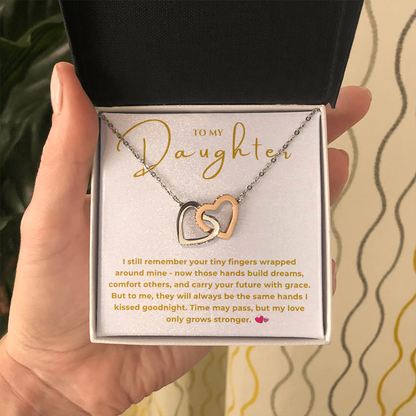To My Daughter Interlocking Hearts Necklace